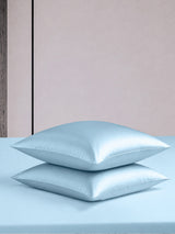 [Bleu Clair] SilkSilky-FR Parure de Lit Soie 005