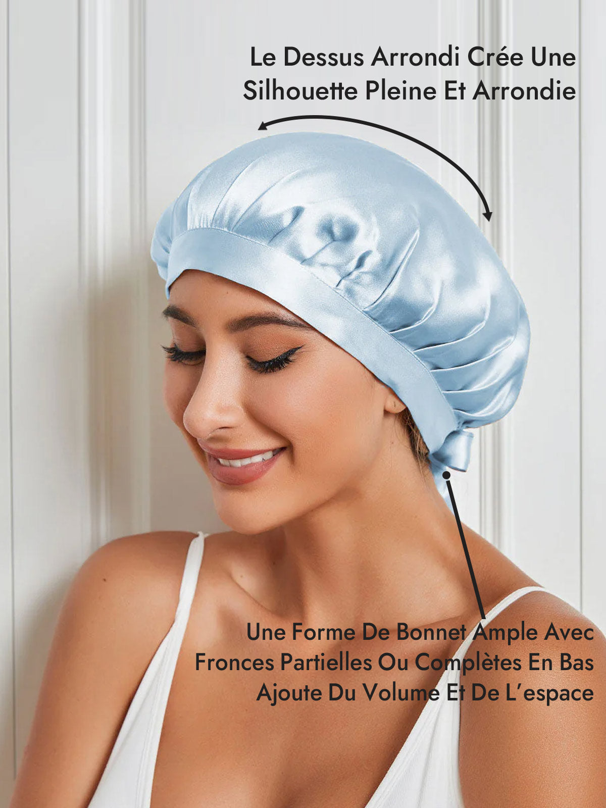 [Bleu Clair] SilkSilky-FR Bonnets de Nuit 003