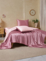 [MauvePâle+RoseClair] SilkSilky-FR Parure de Lit Soie 002
