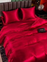 [Rouge Vineux] SilkSilky-FR Parure de Lit Soie 002