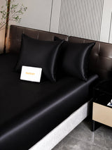 [Noir] SilkSilky-FR Parure de Lit Soie 006