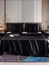 [Noir] SilkSilky-FR Parure de Lit Soie 001