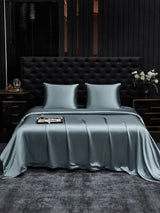 [Bleu Grisâtre] SilkSilky-FR Parure de Lit Soie 001