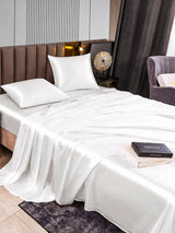 [Blanc] SilkSilky-FR Parure de Lit Soie 007