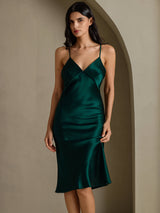 [Vert] SilkSilky-FR Sleeveless V Neck Robes 007