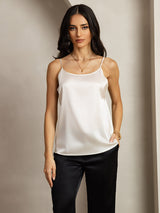 [Gris Clair] SilkSilky-FR Spaghetti Strap Top À Fines Brides 004