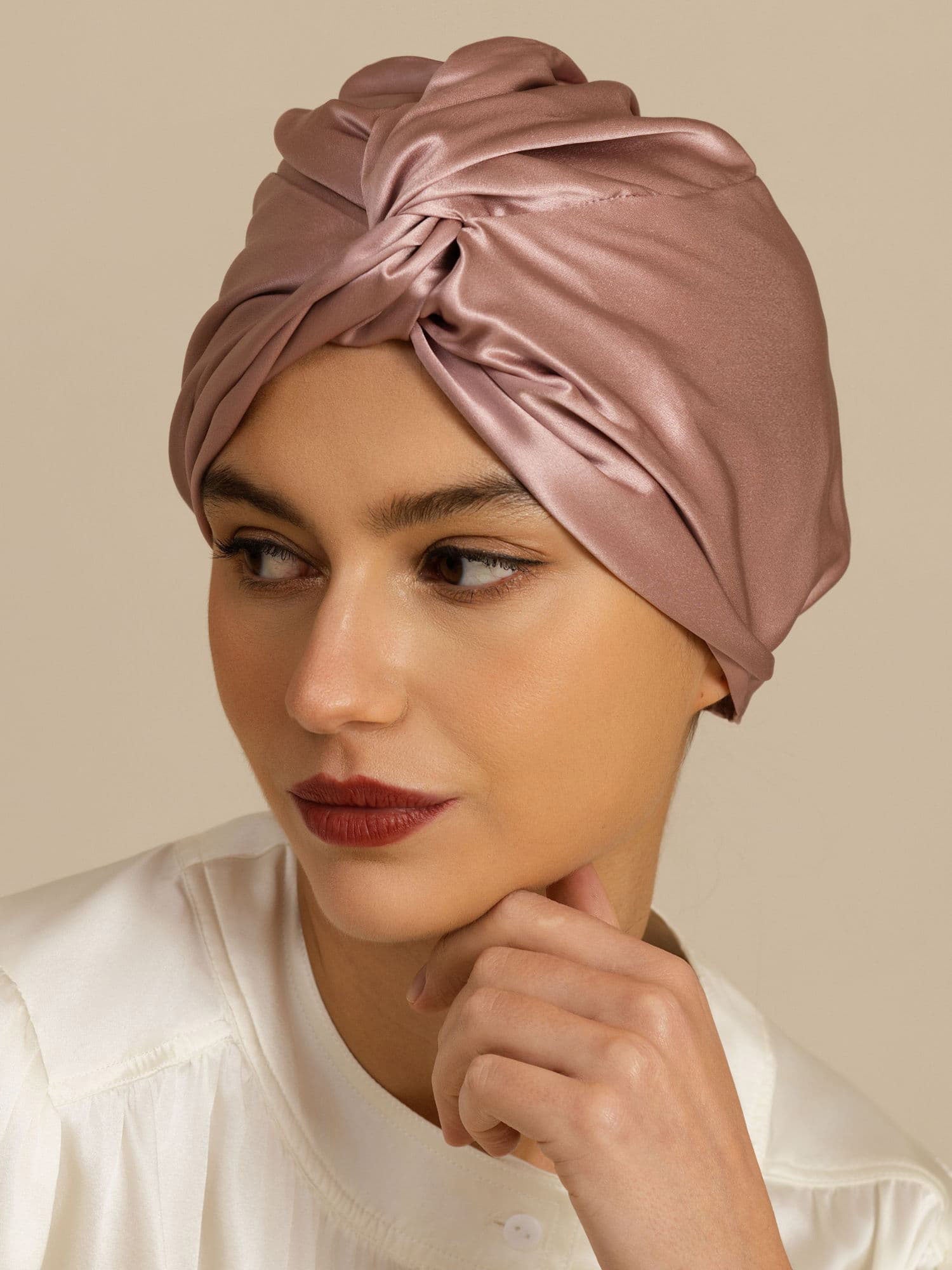 [Mauve Pâle] SilkSilky-FR 22Momme Bonnets de Nuit 006