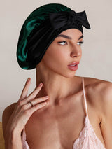 [Vert Foncé] SilkSilky-FR Bonnets de Nuit 001