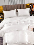 SilkSilky FR 22Momme Pure Soie Bedding Set Blanc 005