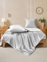[GrisClair+Blanc] SilkSilky-FR Parure de Lit Soie 002