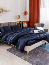 [Bleu Foncé] SilkSilky-FR 19Momme Pure Soie Bedding Set 002