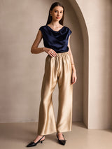 [Champagne] SilkSilky-FR 19Momme Soie Womens Pants 007,