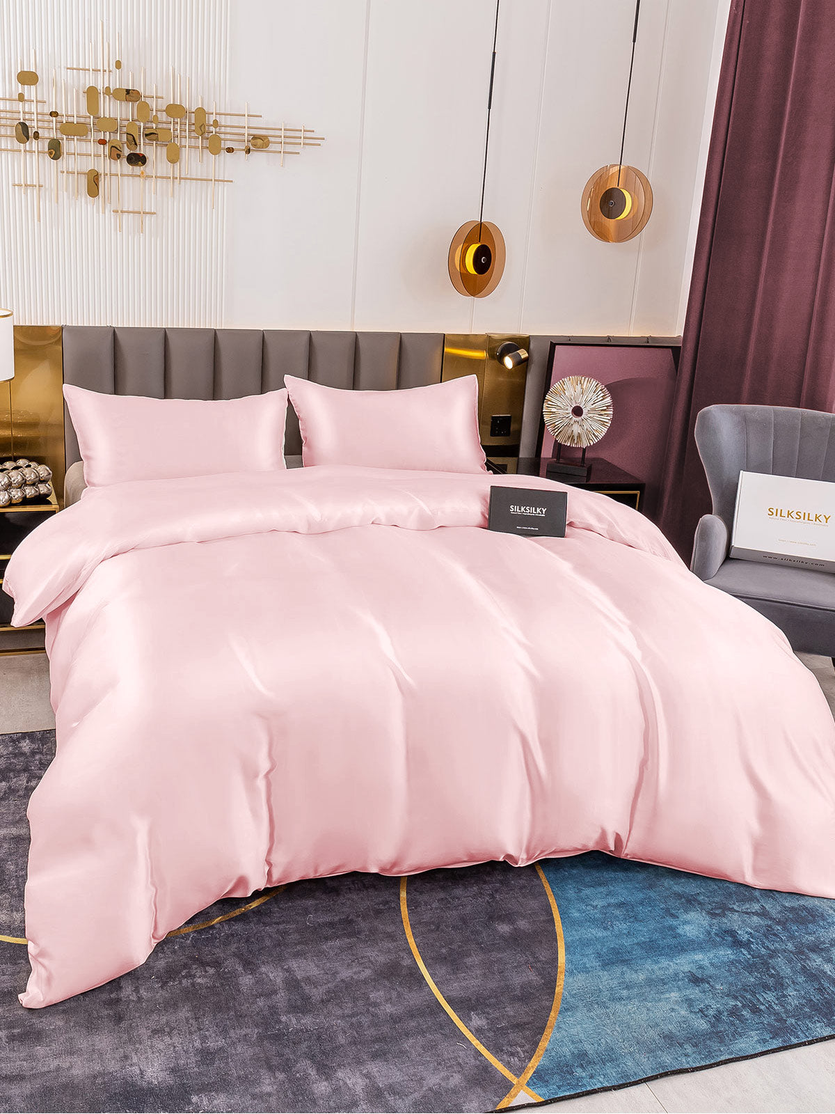[Rose] SilkSilky-FR 19Momme Pure Soie Bedding Set 004