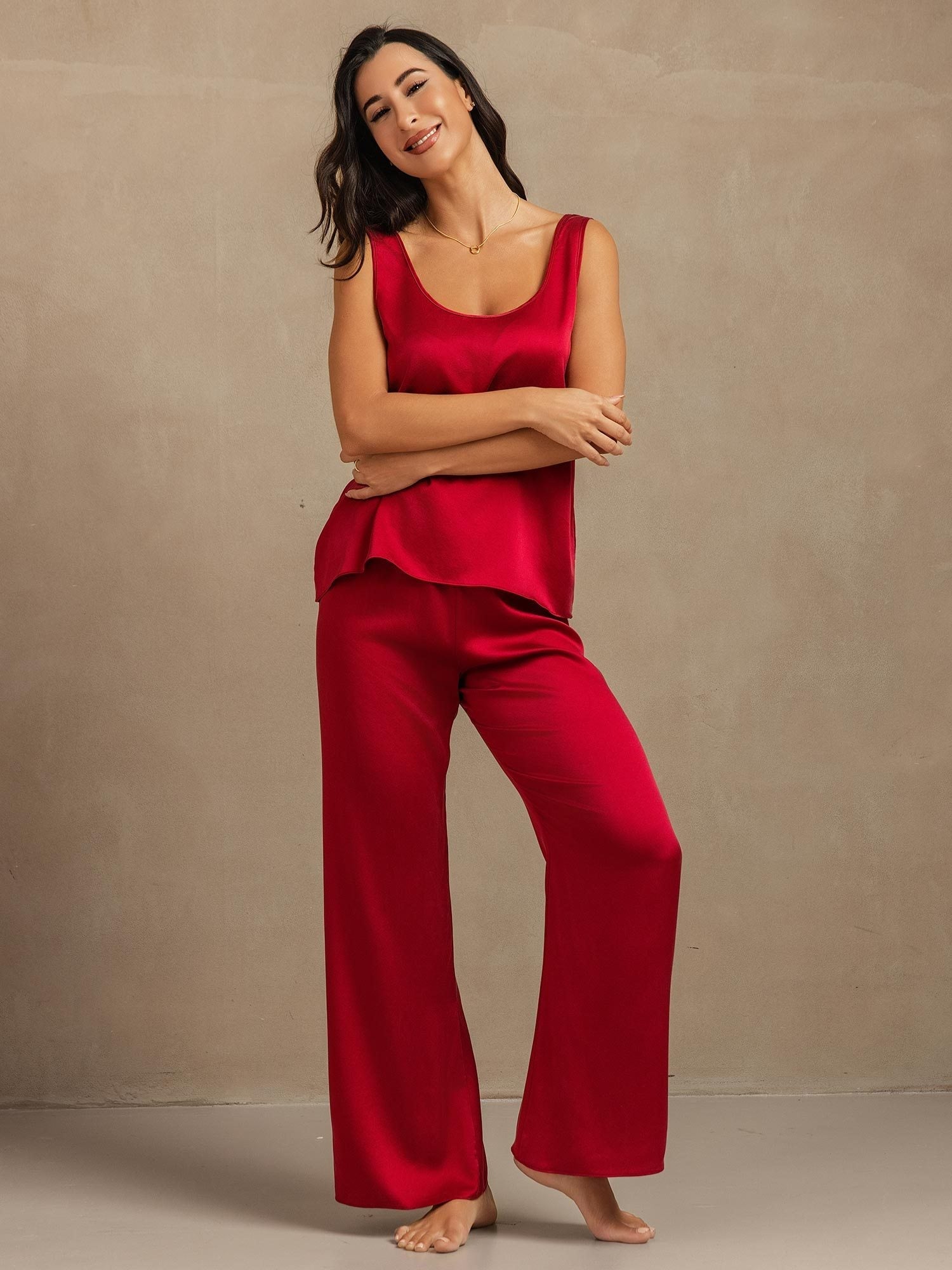 [Rouge Vineux] SilkSilky-FR 19Momme Soie Womens Pajamas 001,