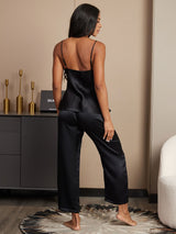 [Noir] SilkSilky-FR Fines Brides Col V Ensemble Camisole 003