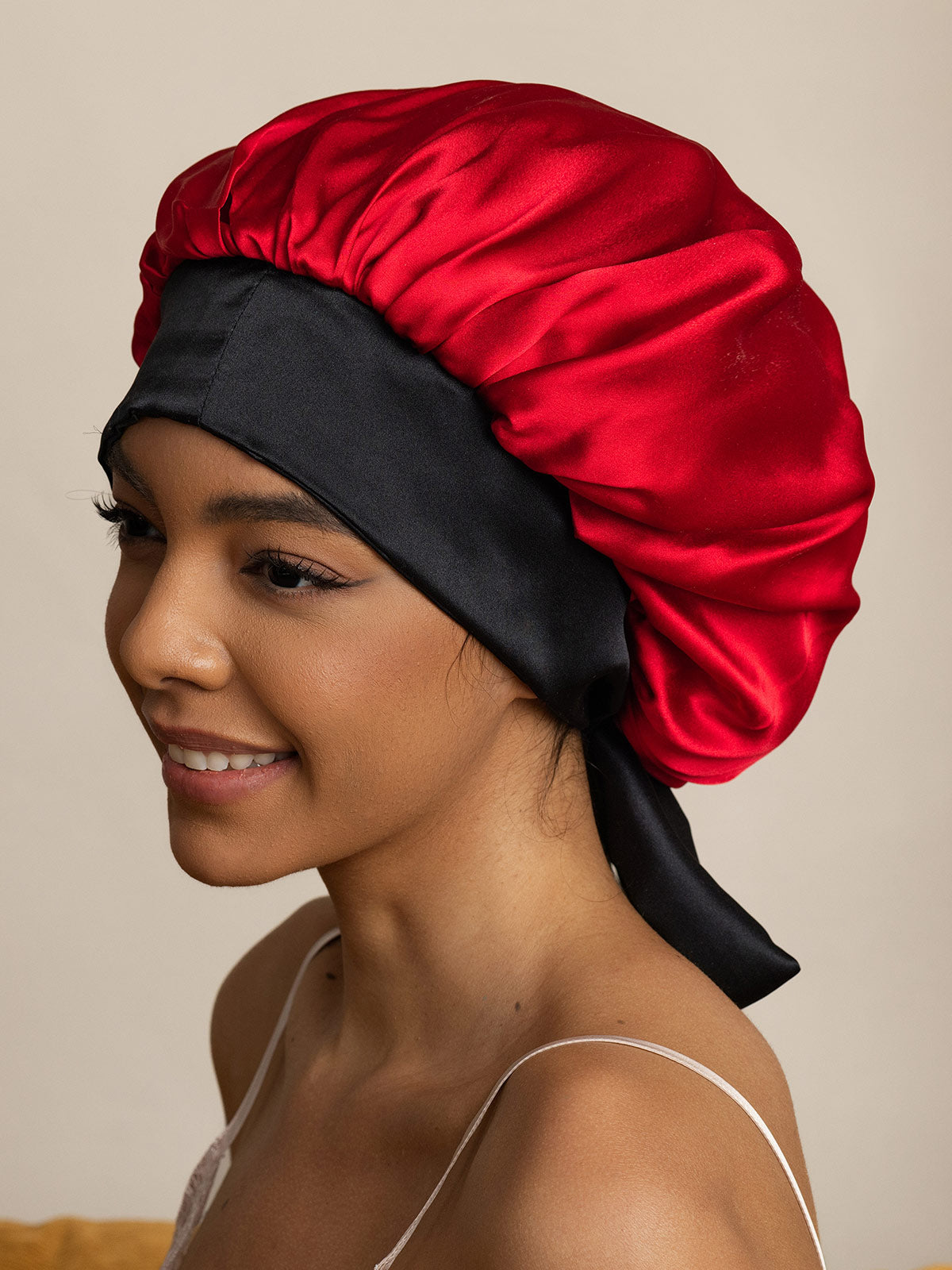 SilkSilky-FR Pure Soie Sleep Cap RougeVineux 005