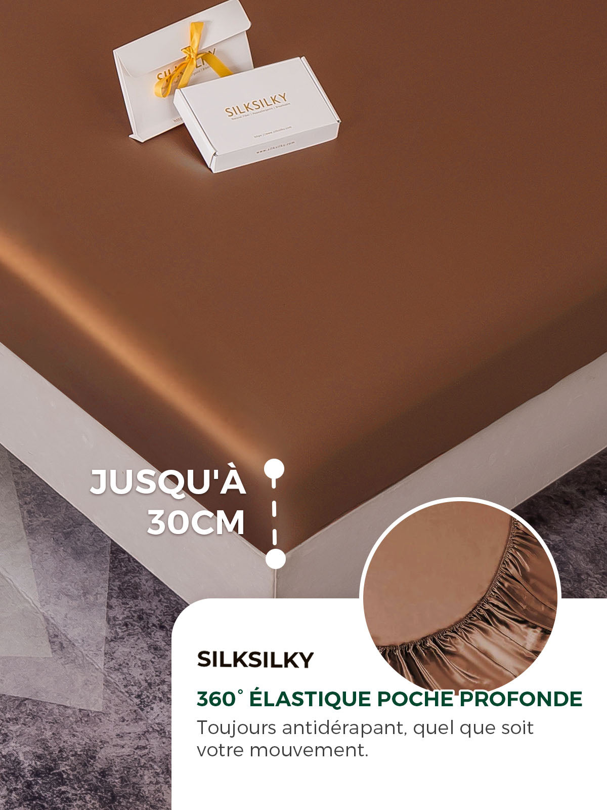 [Café] SilkSilky-FR 22Momme Pure Soie Bedding Set 004