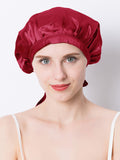 SilkSilky FR Pure Soie Sleep Cap RougeVineux 001