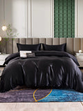 SilkSilky FR 25Momme Pure Soie Bedding Set Noir 001