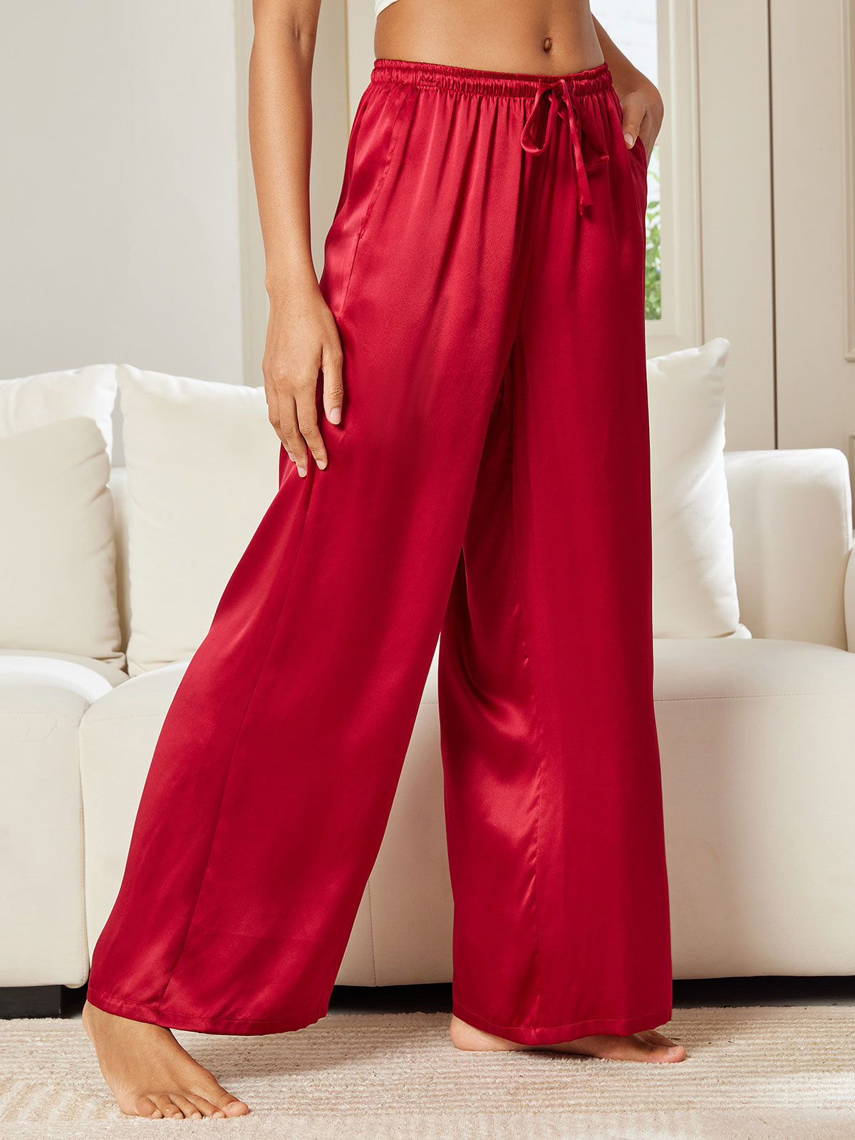 [Rouge Vineux] SilkSilky-FR Pure Soie Womens Pants 003