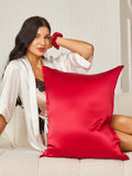 SilkSilky FR 19Momme Pure Soie Pillowcase Set RougeVineux 002