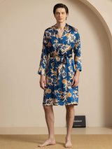 [Dragon Navy] SilkSilky-FR Long Sleeve Homme Peignoir 007