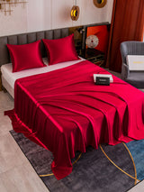 [Rouge Vineux] SilkSilky-FR Parure de Lit Soie 003