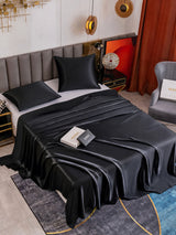 [Noir] SilkSilky-FR Parure de Lit Soie 005