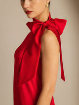 [Rouge] SilkSilky-FR Sleeveless Tie Neck Robes 005