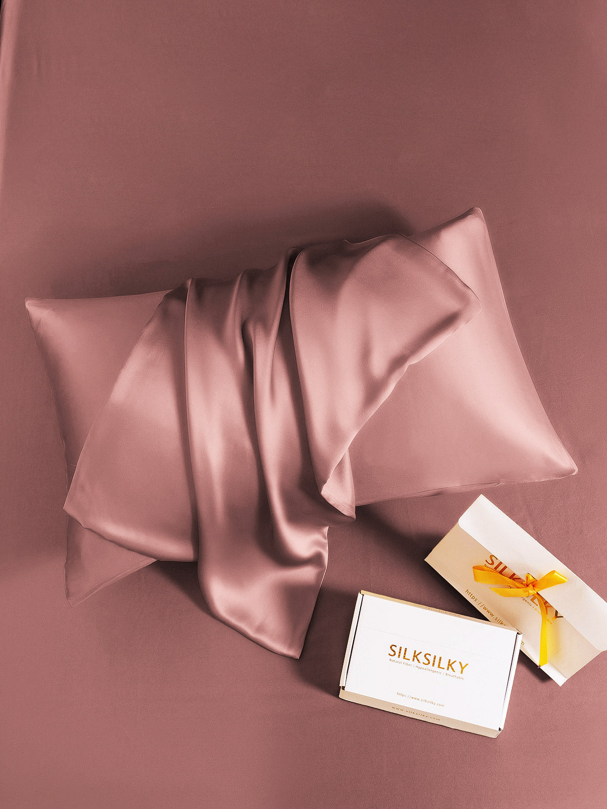 [Mauve Pâle] SilkSilky-FR 22Momme Pure Soie Pillowcase 006