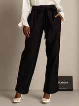 [Noir] SilkSilky-FR 32Momme Soie Womens Pants 006