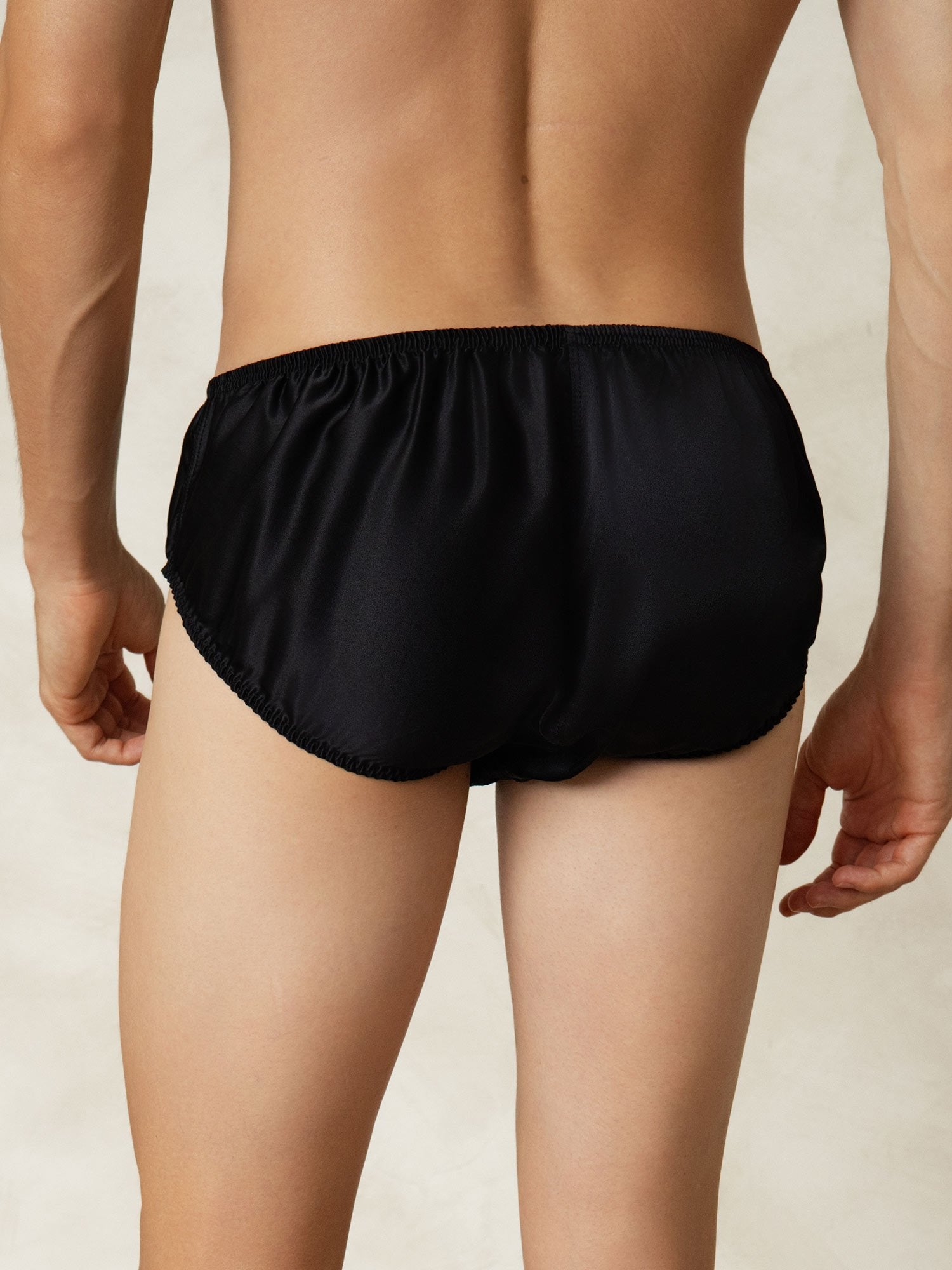 [Noir] SilkSilky-FR Soie Mens Underwear 002