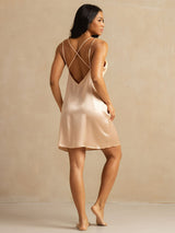 [Rose Clair] SilkSilky-FR Spaghetti Strap V Neck Chemises de nuit 002