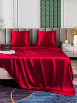 [Rouge Vineux] SilkSilky-FR Parure de Lit Soie 001