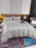 SilkSilky FR 22Momme Pure Soie Bedding Set Argent 004