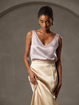 [Gris Ombre] SilkSilky-FR Sleeveless V Neck Top À Fines Brides 004