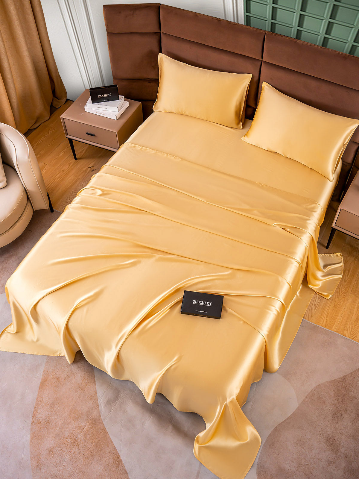 [Champagne] SilkSilky-FR 25Momme Pure Soie Bedding Set 004