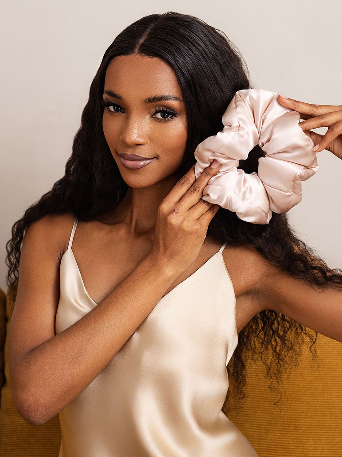 [Rose] SilkSilky-FR Soie Scrunchie 003