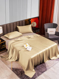 SilkSilky FR 22Momme Pure Soie Bedding Set Beige 002