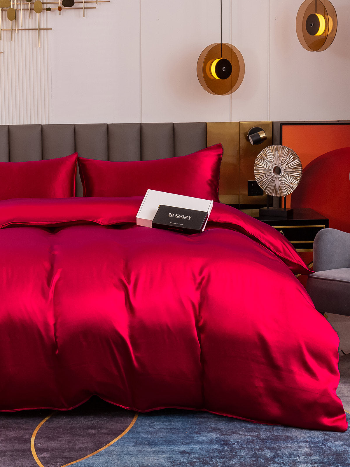 [Rouge Vineux] SilkSilky-FR 19Momme Pure Soie Bedding Set 003