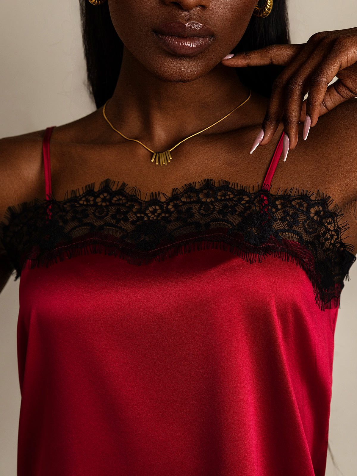 SilkSilky-FR 19Momme Soie Camisoles RougeVineux 007
