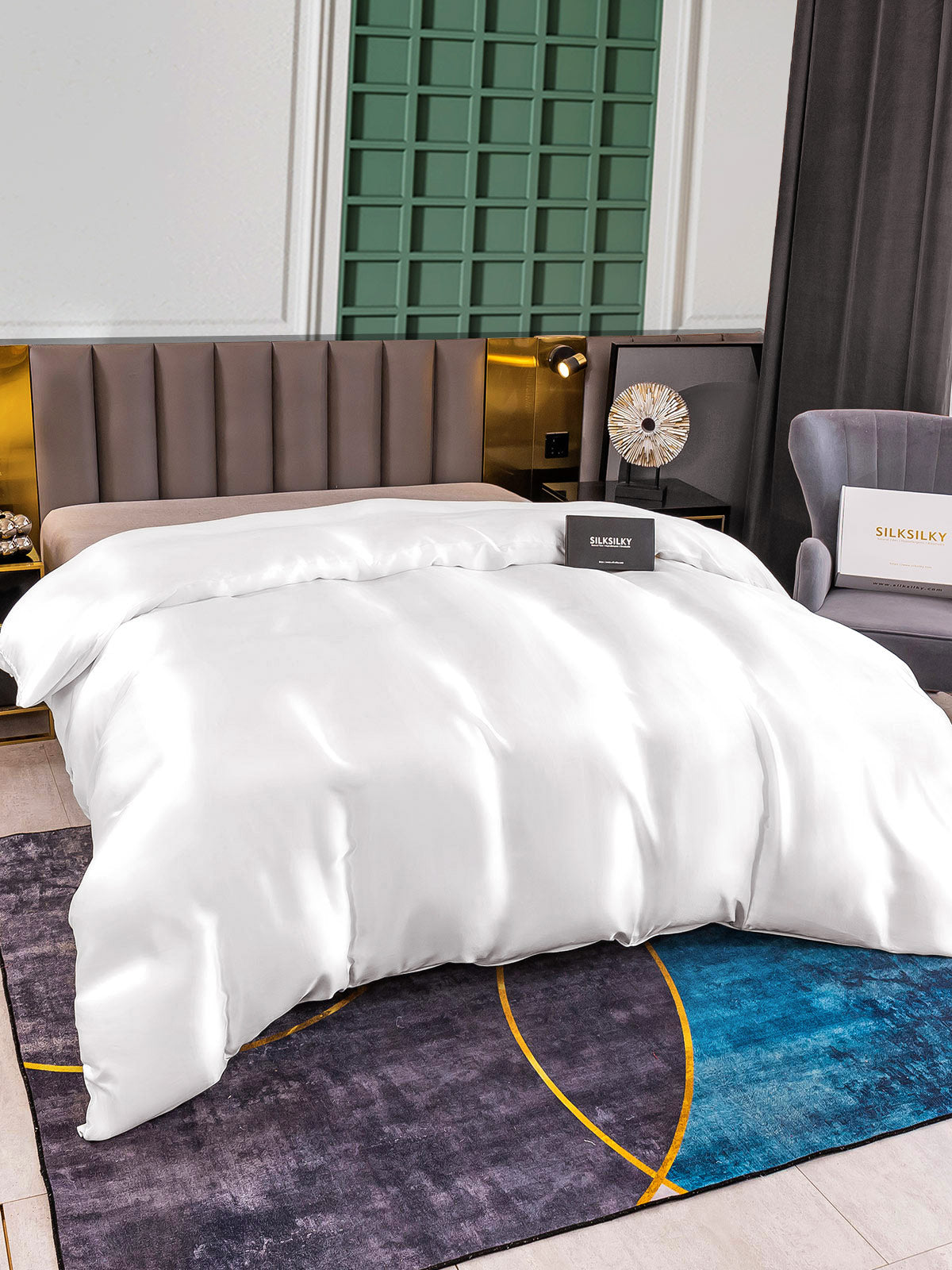 SilkSilky-FR 25Momme Pure Soie Duvet Cover Blanc 002