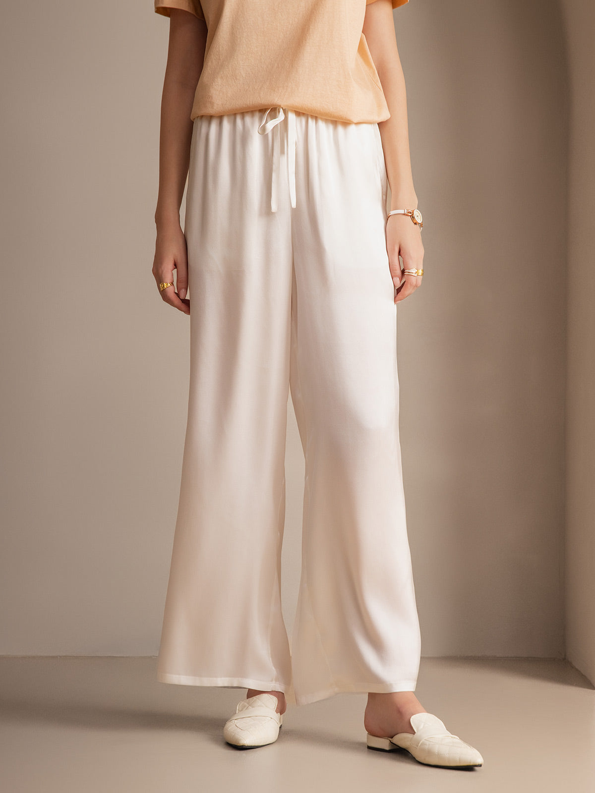 [Rose] SilkSilky-FR Pure Soie Womens Pants 007