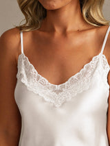 [Blanc] SilkSilky-FR Sleeveless V Neck Ensemble Camisole 004