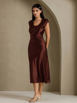 [Café] SilkSilky-FR Cap Sleeve Robes 008