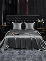 [Gris Foncé] SilkSilky-FR Parure de Lit Soie 002