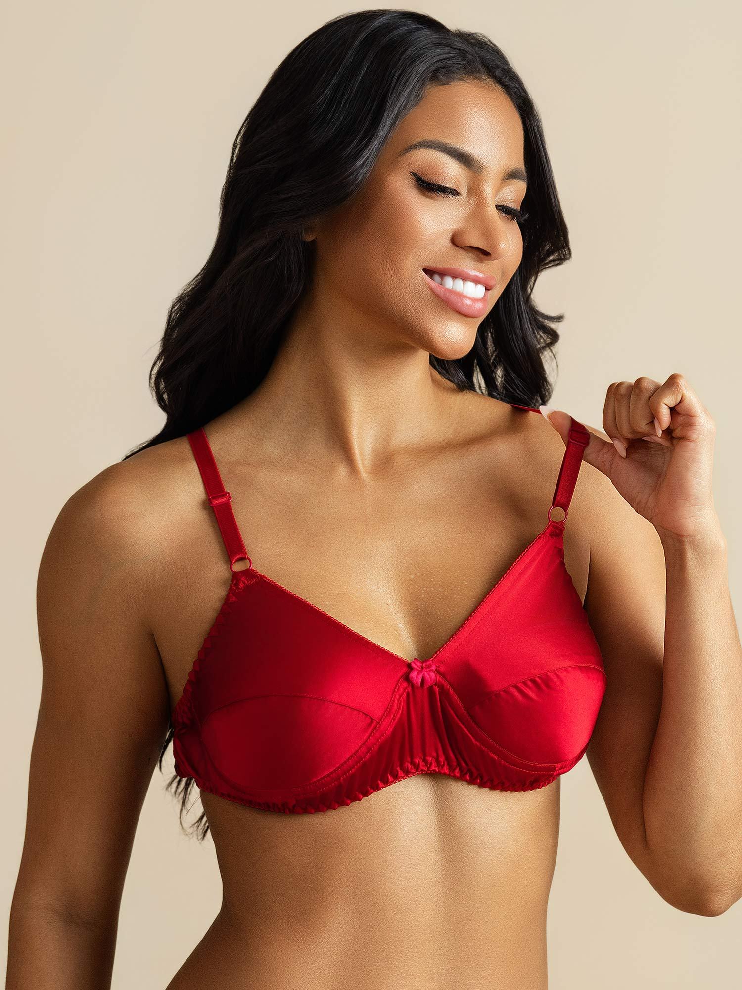 [Rouge] SilkSilky-FR Soie Bra 003,