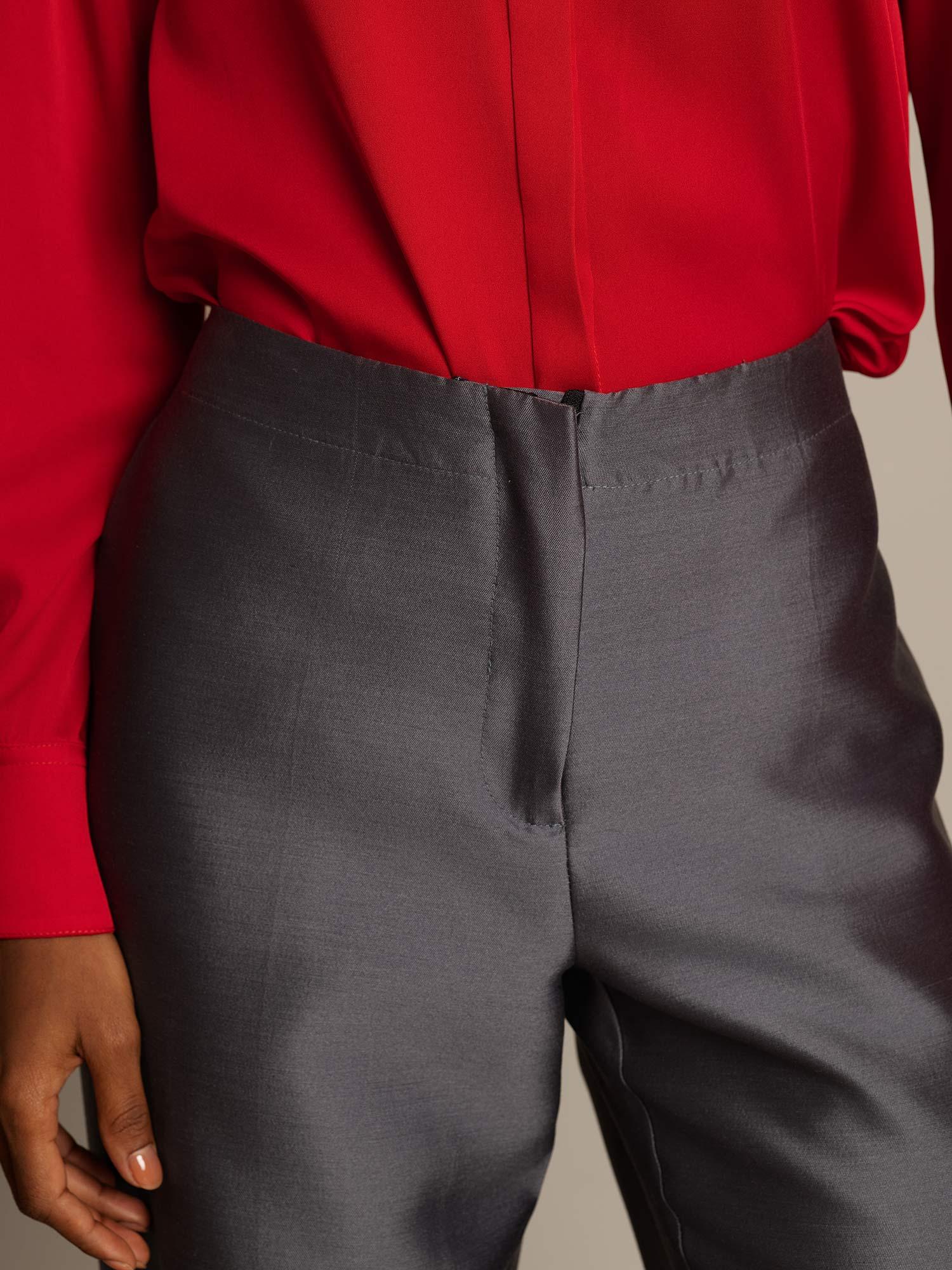 [Gris] SilkSilky-FR 32Momme Soie Womens Pants 004,