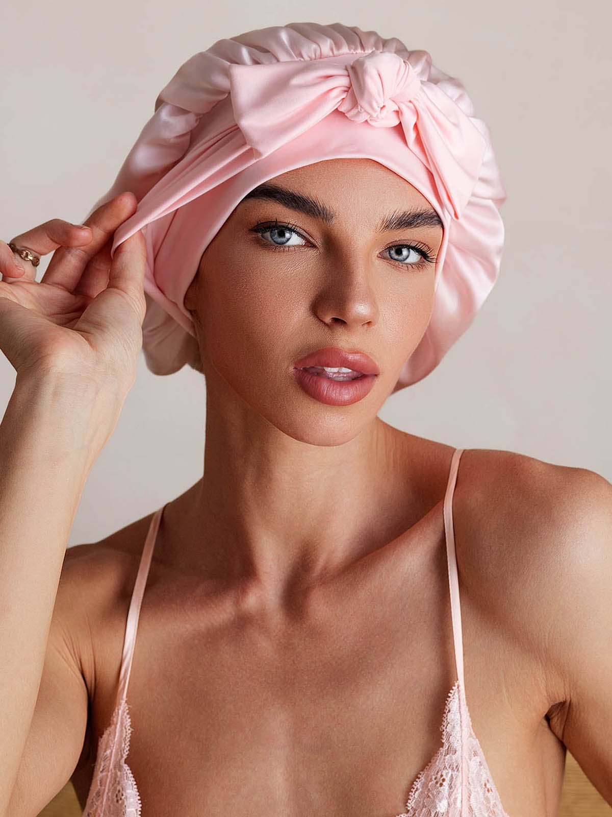 SilkSilky-FR Soie Sleep Cap RoseClair 003