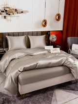 [Gris] SilkSilky-FR Parure de Lit Soie 003